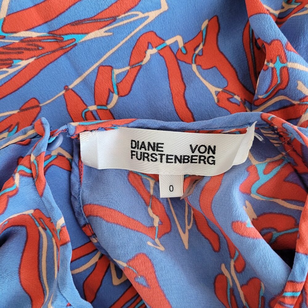Diane Von Furstenberg 100% Silk Eldsen Printed Dress - Picture 7 of 8